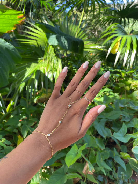 Diamond By The inch Gold Hand Chain