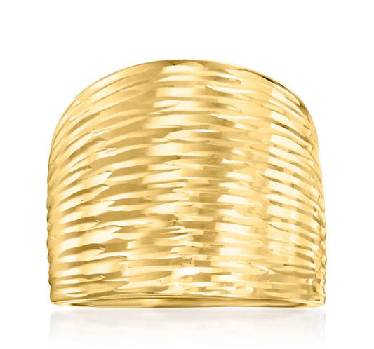 Diamond Cut Gold Ring