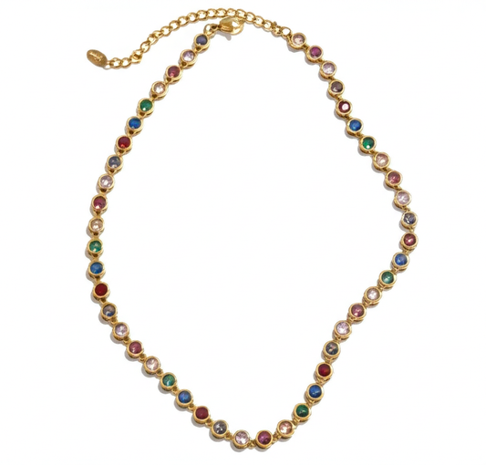 Cubic Gemstone Necklace