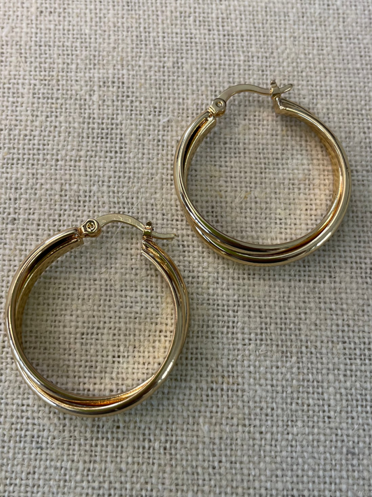 Gold Filled Double Hoop Earrings