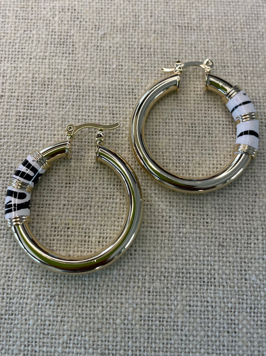 18k Gold Filled Safari Hoop Earrings