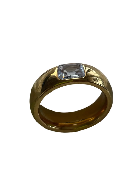Gold Square Diamond Ring