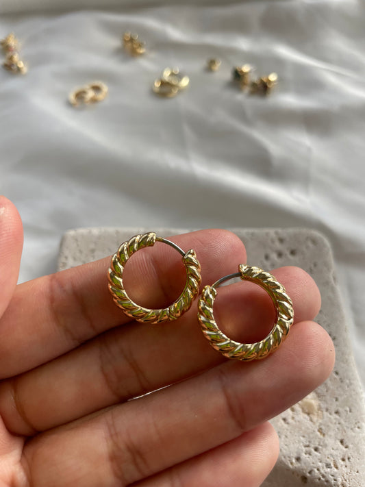 Gold Huggie Hoop Earrings