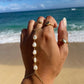 White Pearl Hand Chain Bracelet