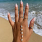 White Pearl Hand Chain Bracelet