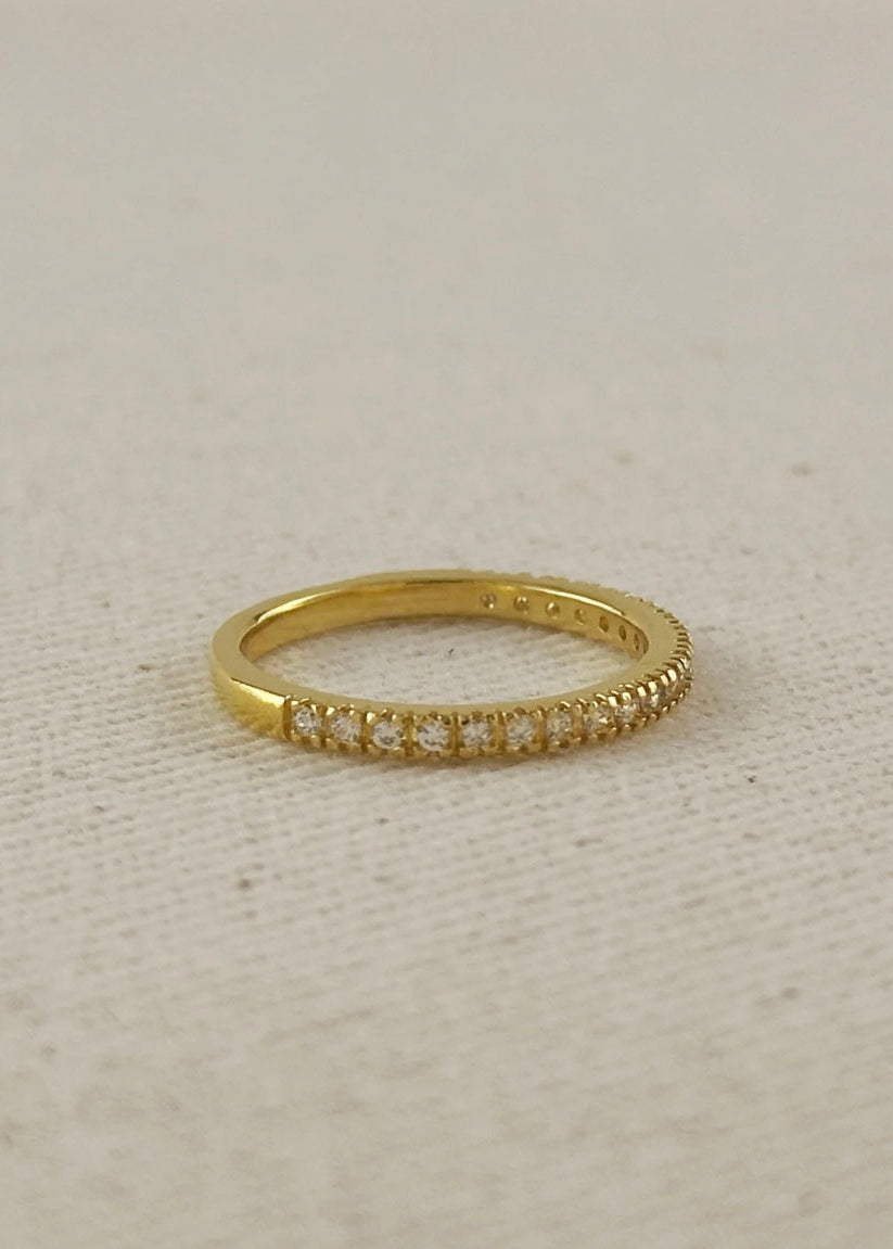 14k Gold Filled CZ Half Band Ring