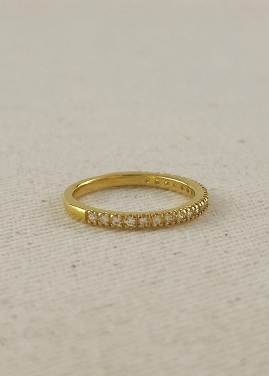 14k Gold Filled CZ Half Band Ring