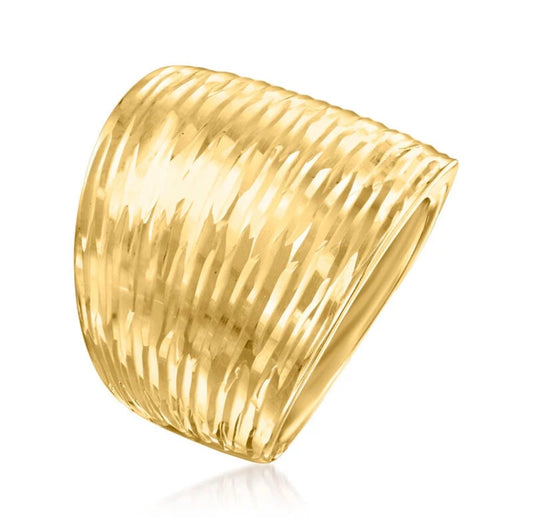 Diamond Cut Gold Ring