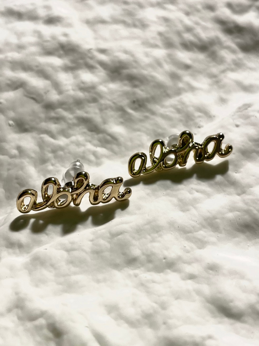 Gold 'Aloha' Stud Earrings