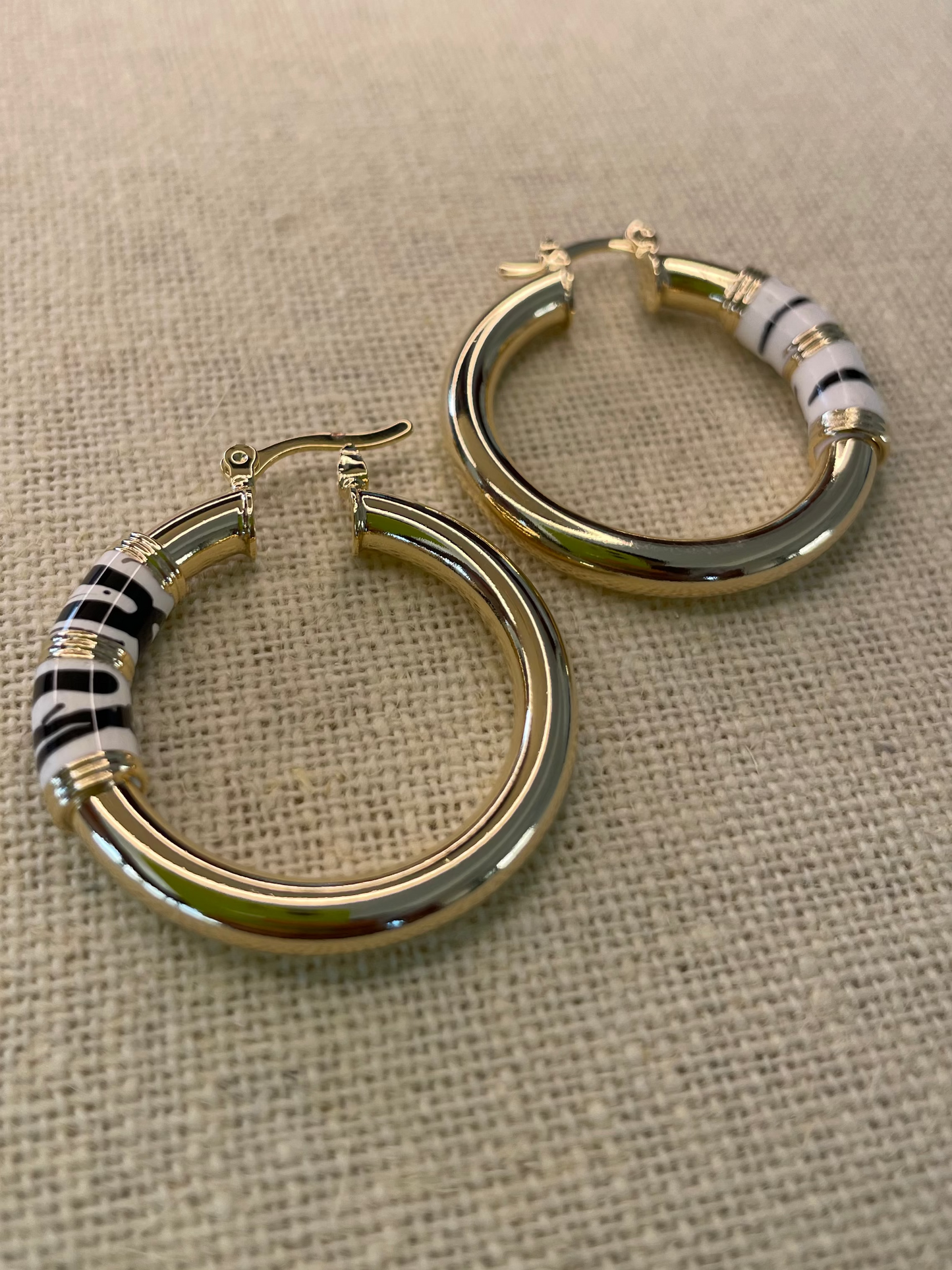 18k Gold Filled Safari Hoop Earrings