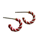 Candy Cane Half Hoop Earrings