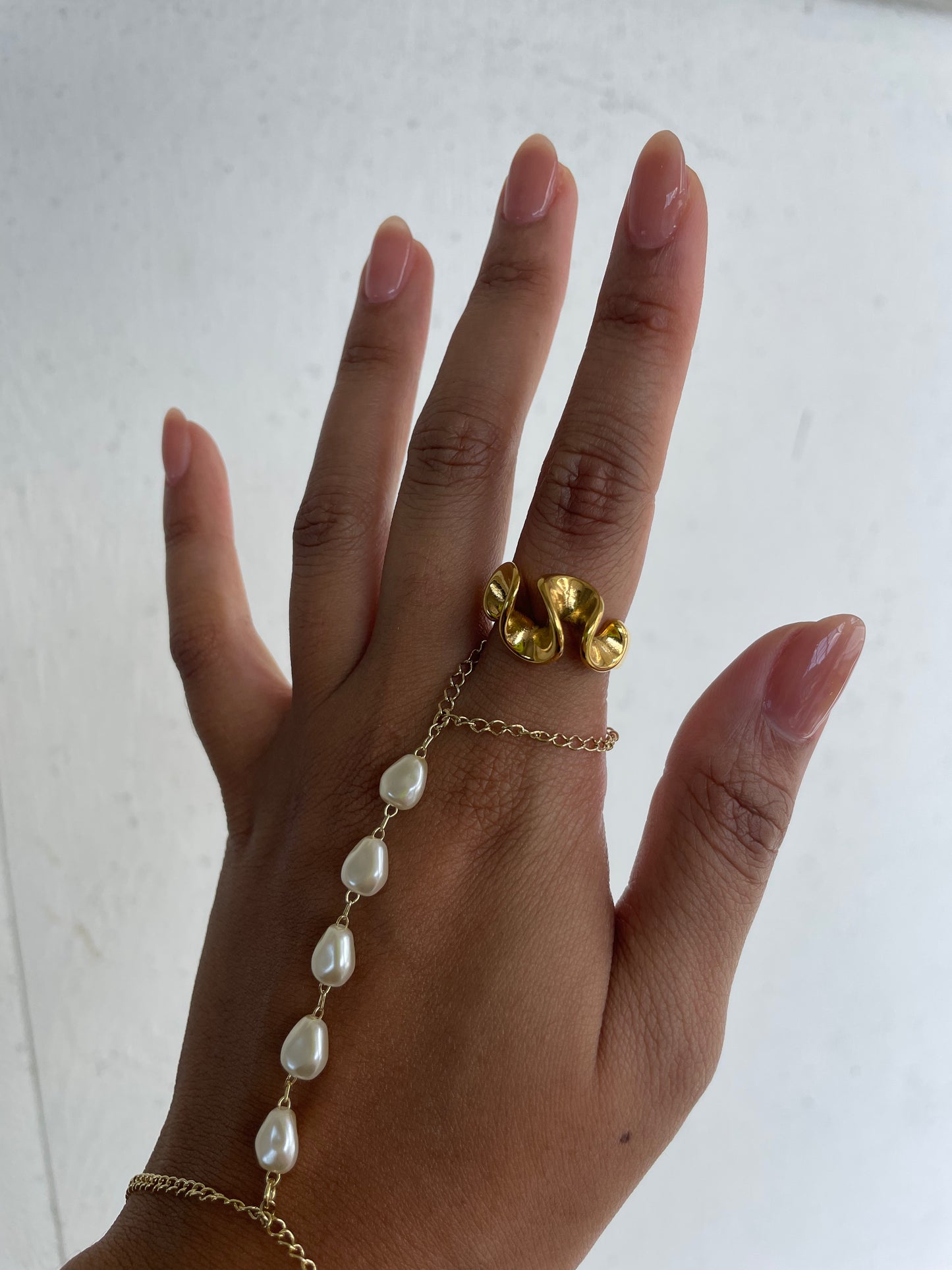Wavy Gold Textured Ring